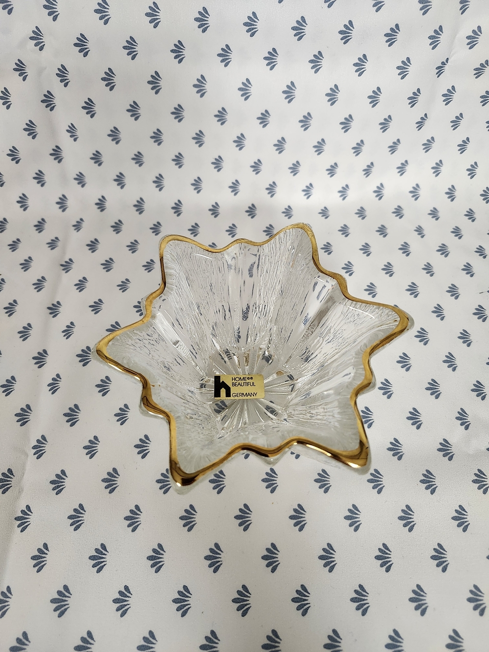 Home Beautiful Leaf Candy Dish Gold Rim Germany